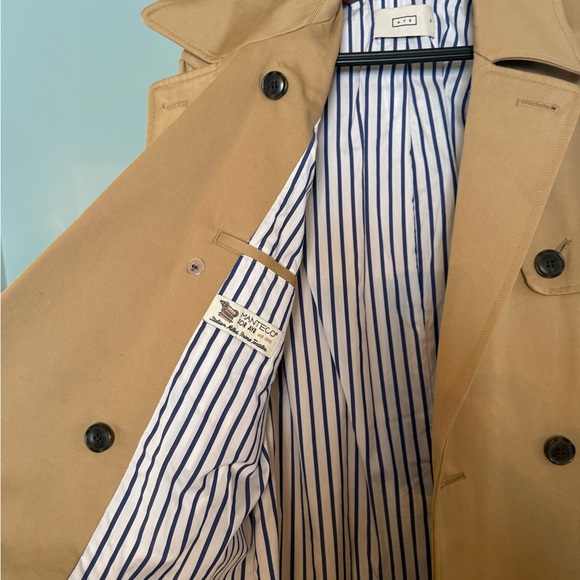 AYR Tan Double-Breasted Trench Coat - Picture 3 of 8